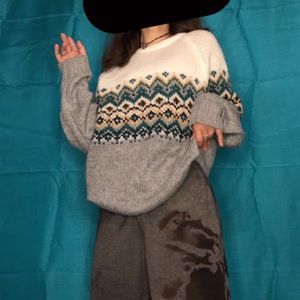 Comfy fuzzy knit sweater.